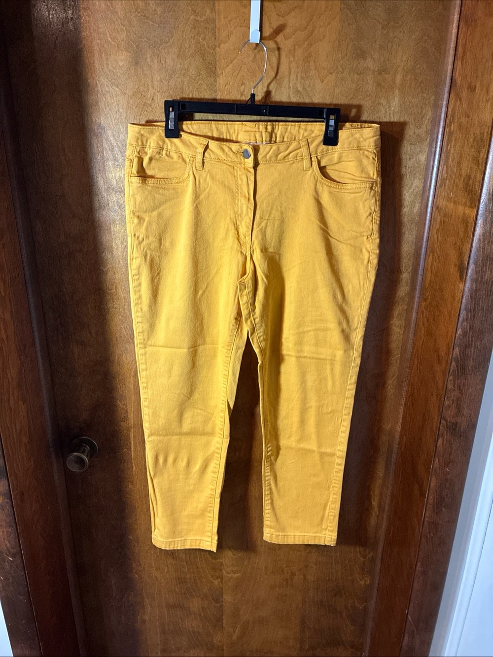 Twill Pant Ankle Stretch Sz 12 P Mustard Yellow Fall Game Day Bonfire